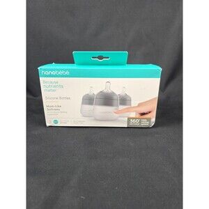 3 PACK - NANOBÉBÉ 5oz Silicone Baby Bottles BPA Free 360⁰ Anti Colic